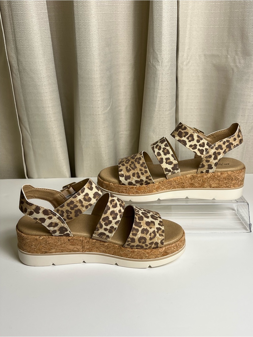 DR. SCHOLL’S Once Twice Leopard Print Platform Cork Sandals-NWOB - Picture 4 of 14